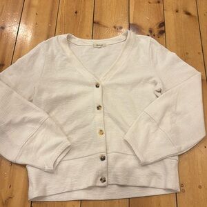 Madewell size medium button down cardigan -cream